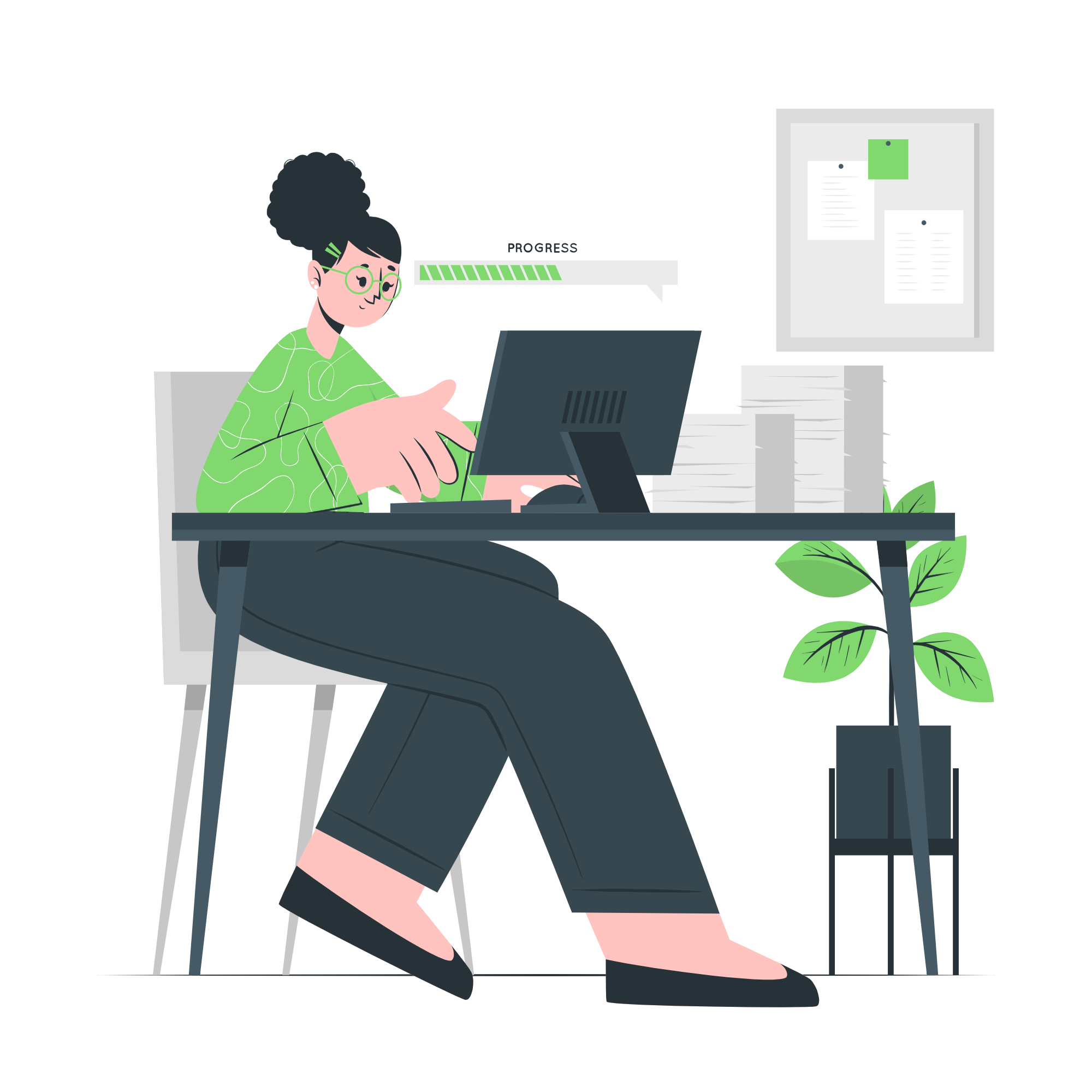 Support agent working at a desk